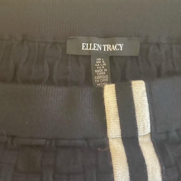 Ellen Tracy Womans Black/White Knit Pencil Skirt Large Textured Basket Weave NWT - Picture 6 of 8